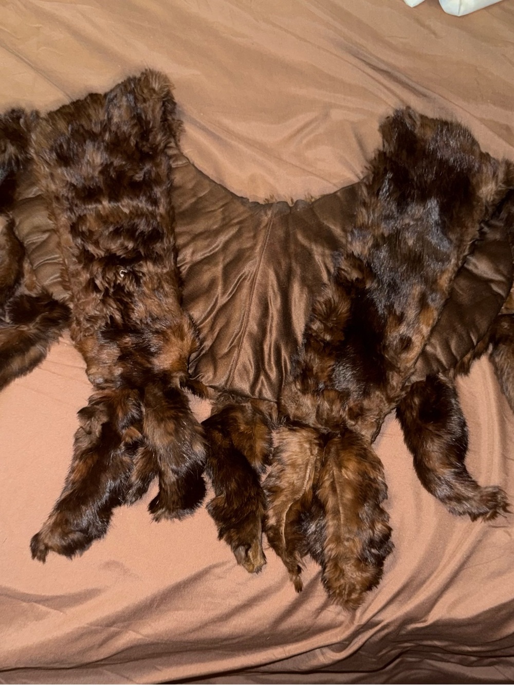Brown Vintage Fur Stole / Collar c.1900 OS